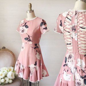 Floral dusty pink summer dress